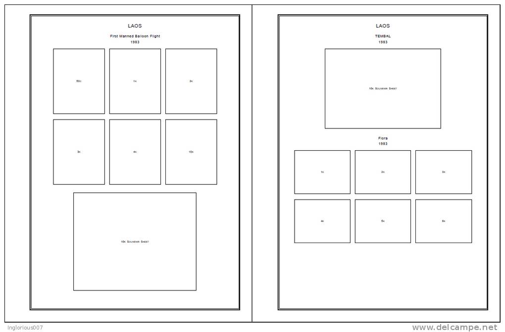LAOS STAMP ALBUM PAGES 1951-2011 (346 pages)
