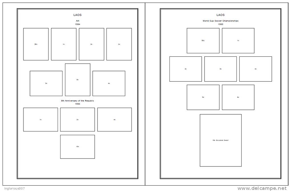 LAOS STAMP ALBUM PAGES 1951-2011 (346 pages)
