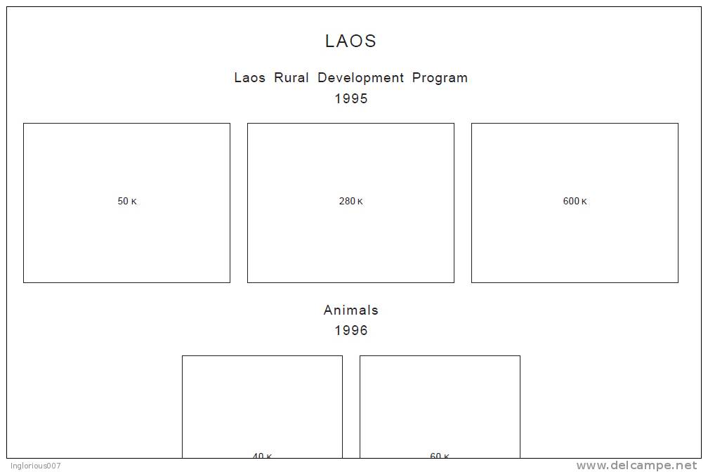 LAOS STAMP ALBUM PAGES 1951-2011 (346 pages)