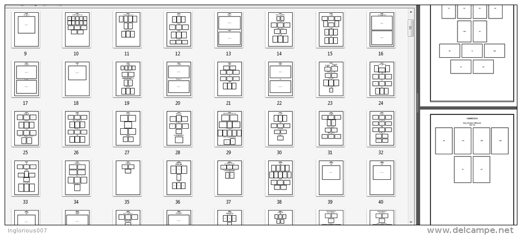 CAMBODIA STAMP ALBUM PAGES 1951-2007 (394 Pages) - English