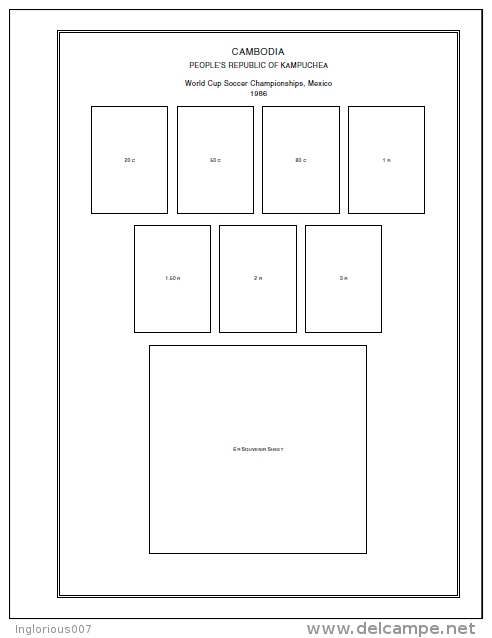 CAMBODIA STAMP ALBUM PAGES 1951-2007 (394 pages)