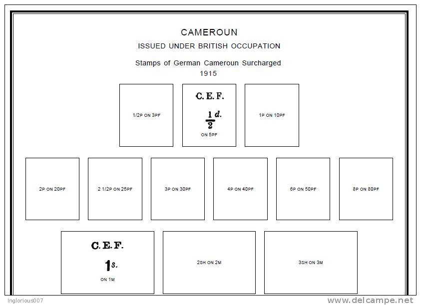 CAMEROUN STAMP ALBUM PAGES 1863-2011 (168 Pages) - English