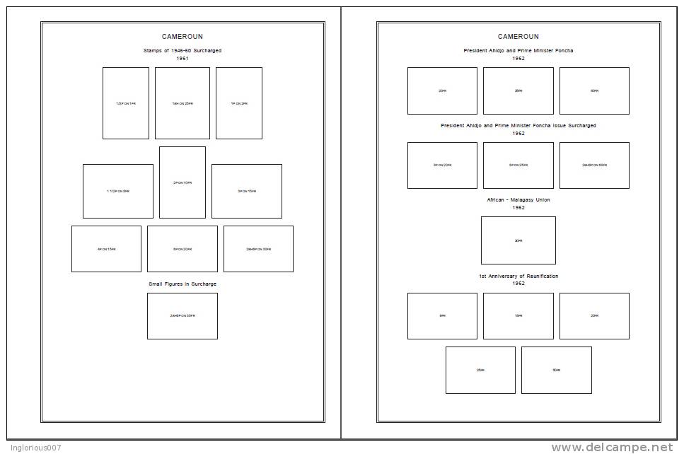 CAMEROUN STAMP ALBUM PAGES 1863-2011 (168 pages)