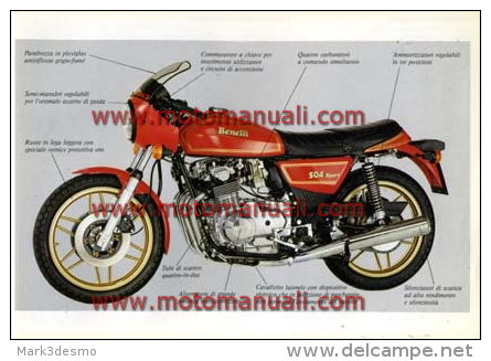 Benelli 504 SPORT Depliant Originale Genuine Factory Brochure Prospekt - Motor Bikes