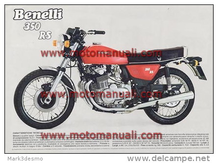 Benelli 350 RS Depliant Originale Genuine Factory Brochure Prospekt - Motos