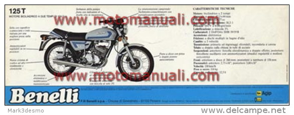 Benelli 125 T 2C 1980 Depliant Originale Genuine Factory Brochure Prospekt - Moto