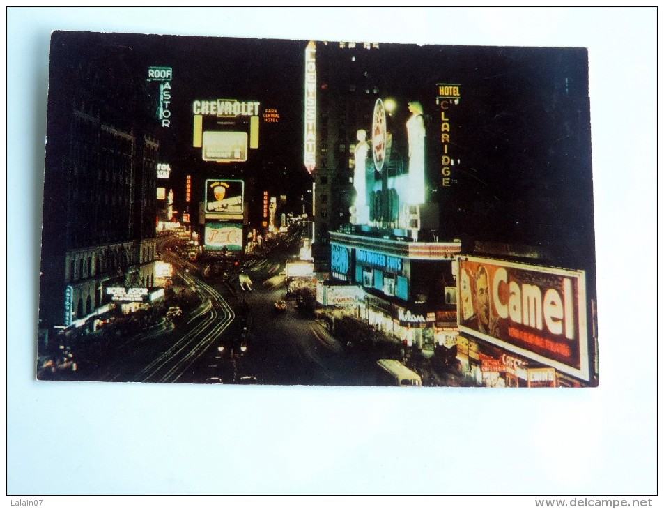 Carte Postale Ancienne : NEW YORK : Time Square , Pub Chevrolet, Camel - Time Square