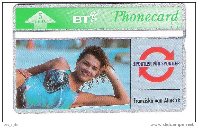 UK - Great Britain - BT - Franziska Van Almsick -Swimming -  5 Units - Mint - Limited Edition - 327C - BT Overseas Issues