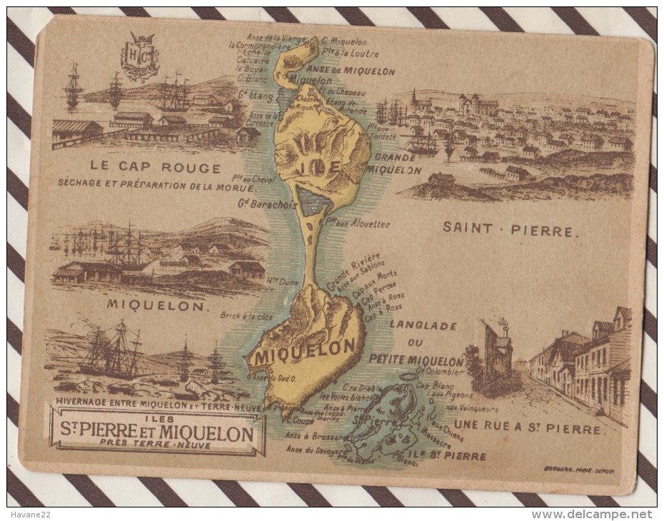 4AG1635 CHROMO HACHETTE Géographique + Vues Département  COLONIE DE SAINT PIERRE ET MIQUELON PRES TERRE NEUVE - Aardrijkskunde