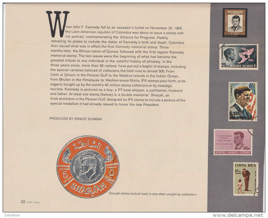 The Big Boom In JFK Stamps, John F. Kennedy, Magazine Pages From 1965-1966 - English (from 1941)