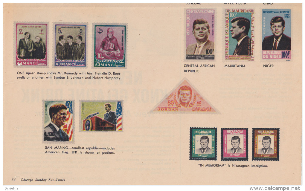 The big boom in JFK stamps, John F. Kennedy, Magazine pages from 1965-1966