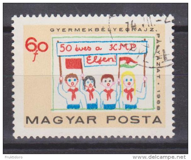 Hungary Mi 2461 50 Years Of Hungarian Communist Party - Children - Flags - 1968 - Gebruikt