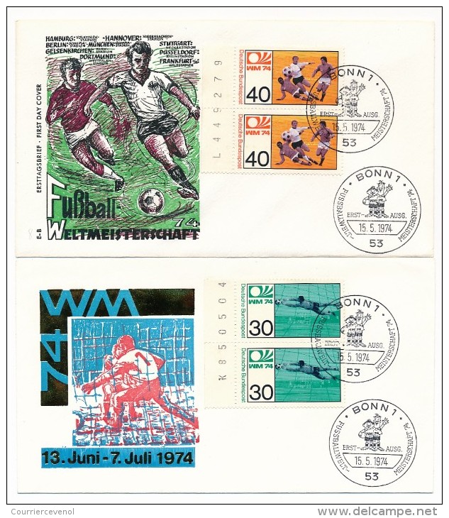 ALLEMAGNE - 49 Enveloppes - Oblitérations Temporaires Pour Tous Les Matchs Coupe Du Monde + FDC - 1974 - 1974 – Westdeutschland