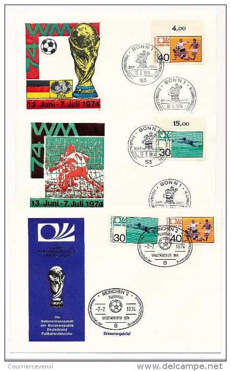 ALLEMAGNE - 49 Enveloppes - Oblitérations Temporaires Pour Tous Les Matchs Coupe Du Monde + FDC - 1974 - 1974 – Allemagne Fédérale