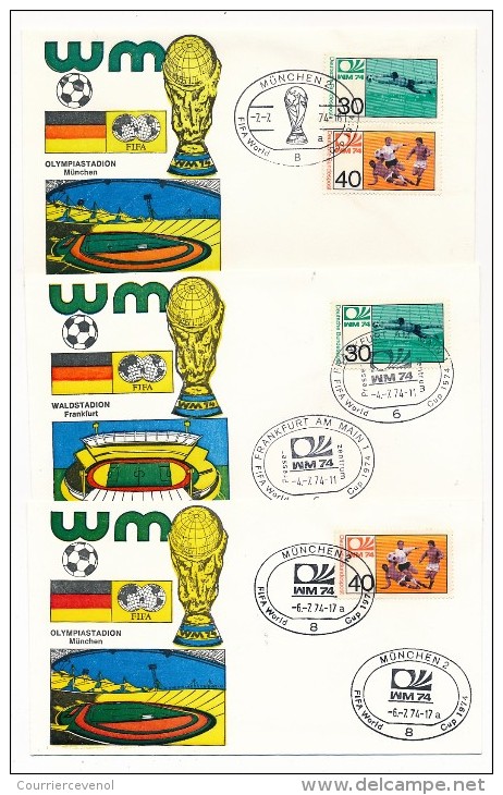 ALLEMAGNE - 49 Enveloppes - Oblitérations Temporaires Pour Tous Les Matchs Coupe Du Monde + FDC - 1974 - 1974 – West Germany