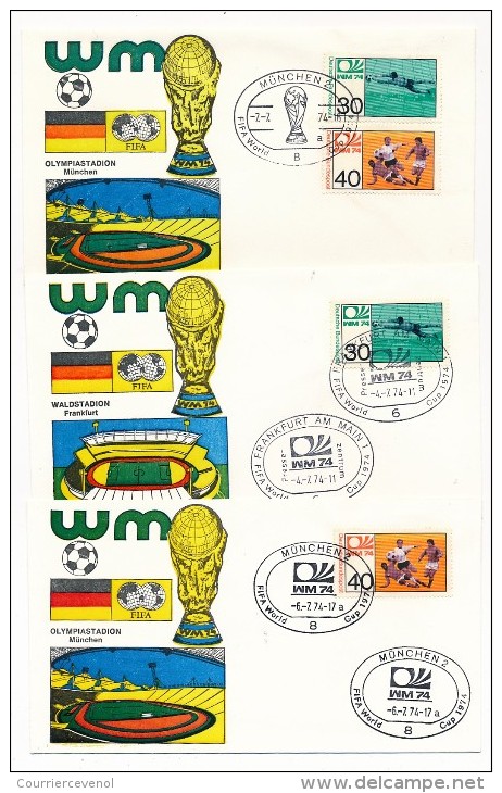 ALLEMAGNE - 49 Enveloppes - Oblitérations Temporaires Pour Tous Les Matchs Coupe Du Monde + FDC - 1974 - 1974 – Allemagne Fédérale