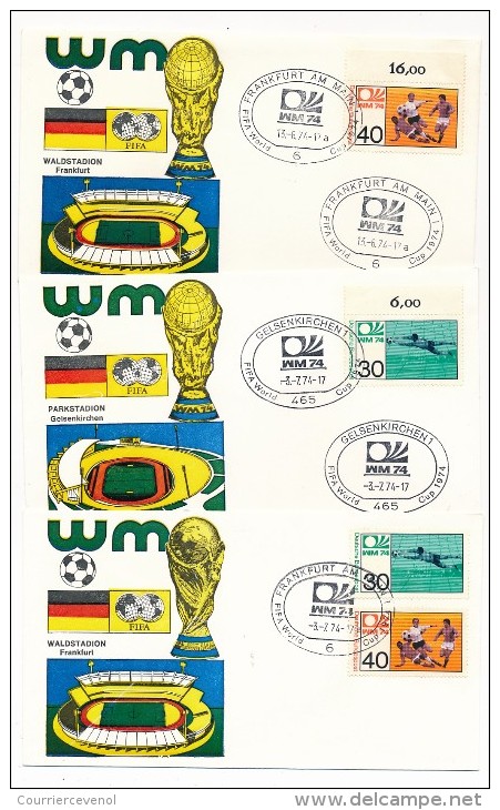 ALLEMAGNE - 49 Enveloppes - Oblitérations Temporaires Pour Tous Les Matchs Coupe Du Monde + FDC - 1974 - 1974 – Allemagne Fédérale