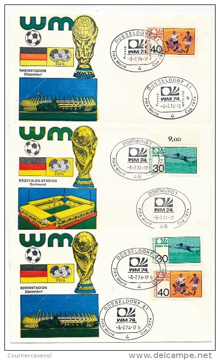 ALLEMAGNE - 49 Enveloppes - Oblitérations Temporaires Pour Tous Les Matchs Coupe Du Monde + FDC - 1974 - 1974 – West Germany