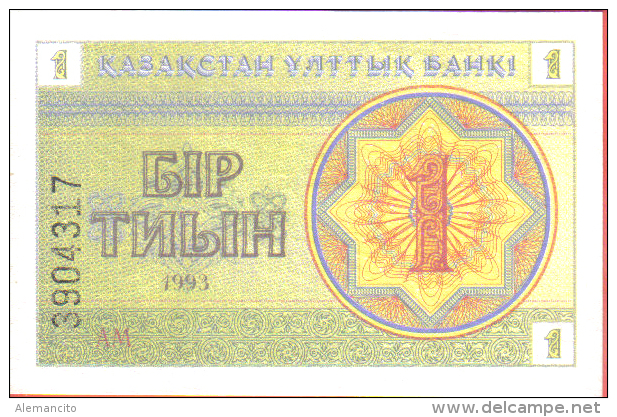 KAZAKHSTAN - BILLETE DE 1 TYIN, AÑO 1993 - Kazachstan