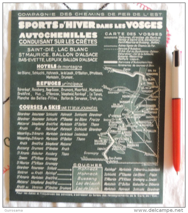 Sports D'hiver Dans Les Vosges : Compagnie Des Chemins De Fer De L'Est  -  Années 30 - Autochenilles - Sport & Tourismus