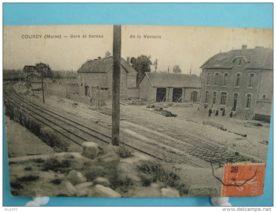 51 - Courcy - Gare Et Bureau De La Verrerie - 1928 - Autres & Non Classés