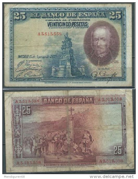 SPAIN 25 PTAS 15-08-1923 - 100 Pesetas