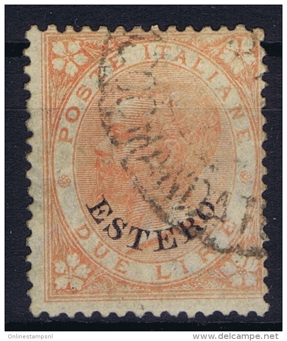 Italy: Levant Estero Sa Nr 9 Used  Signed/ Signé/signiert/ Approvato - Europa- Und Asienämter