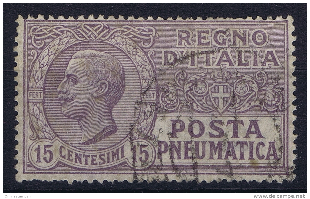 Italy: 1913 Posta Pneumatica Sa Nr 2 Used - Poste Aérienne