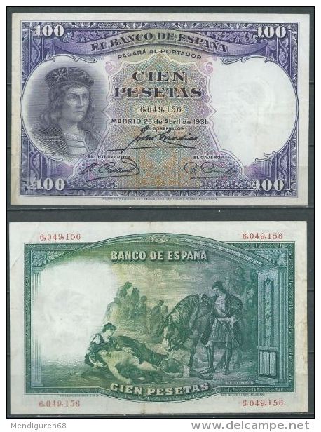 SPAIN100 PTAS 1931 - 100 Pesetas
