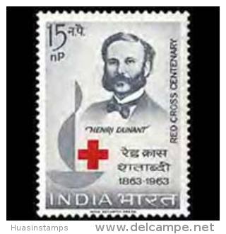 INDIA 1963 - Scott# 373 Intl.Red Cross Cent. Set Of 1 MNH (XM364) - Ungebraucht