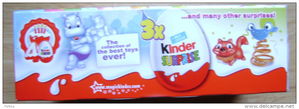 ORIGINAL PACKED BOX WITH 3 KINDER FERRERO SURPRISE EGGS 40 YEARS CELEBRATION - Other & Unclassified