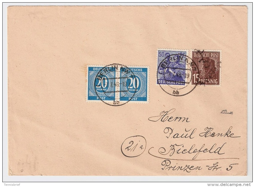 SBZ, 1948, Hand-Stp., Brief, Geprüft, Mi. € 90.- , S53 - Lettres & Documents