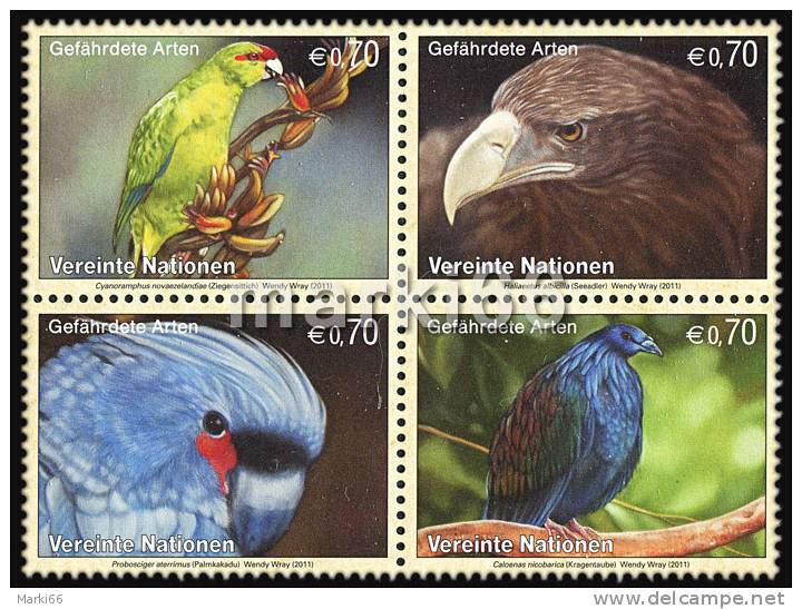 United Nations - Vienna - 2011 - Endangered Birds - Mint Stamp Set - Nuovi