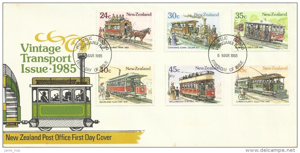 New Zealand 1985  Vintage Transport Trams FDC - FDC