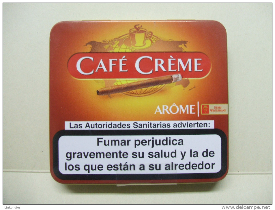 BOITE Métal Vide CAFE CREME Arôme (20 Cigares) - Estuches Para Puros