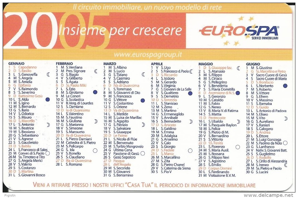 CAL084 - CALENDARIETTO 2005 - EUROSPA - Formato Piccolo : 1991-00