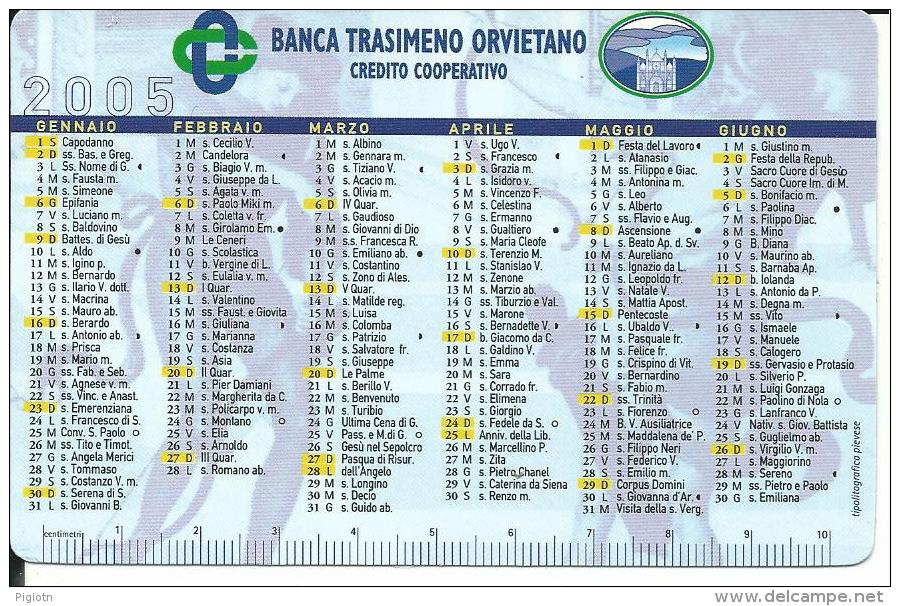 CAL087 - CALENDARIETTO 2005 - BANCA TRASIMENO ORVIETANO - Formato Piccolo : 1991-00