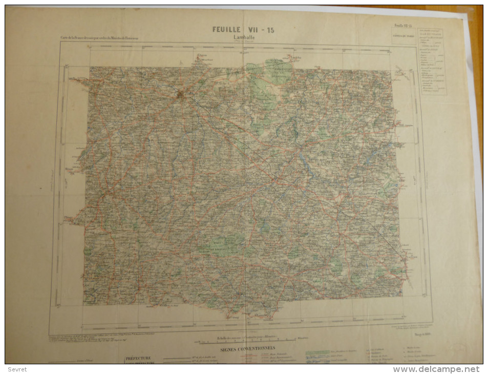 LAMBALLE - Carte De France Dressée Par Ordre Du Ministère De L´Intérieur. Carte Couleur Au  1/100.000 - Landkarten