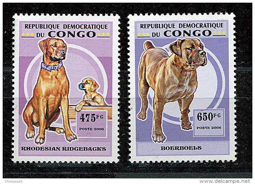 (cl 23 - P27) Congo ** N° 1829/1830 -(ref. Michel Au Dos) Chiens - - Mint/hinged