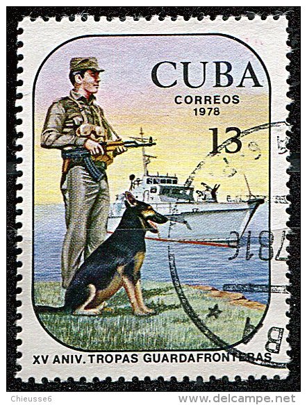 (cl 23 - P30) Cuba Ob N° 2045 (ref. Michel Au Dos)- Garde-frontière Et Chien - - Nuevos