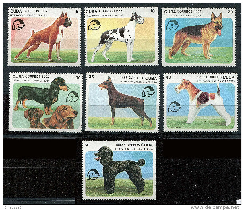 (cl 23 - P30) Cuba** N° 3190 à 3196 (ref. Michel Au Dos)- Chiens  - - Unused Stamps