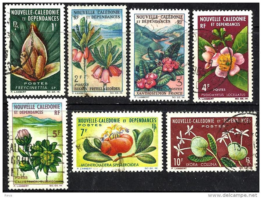 NEW CALEDONIA 1-10 FRANCS FLOWER FLORA SET OF7 USEDNH 1965 SG375-81 READ DESCRIPTION !! - Used Stamps