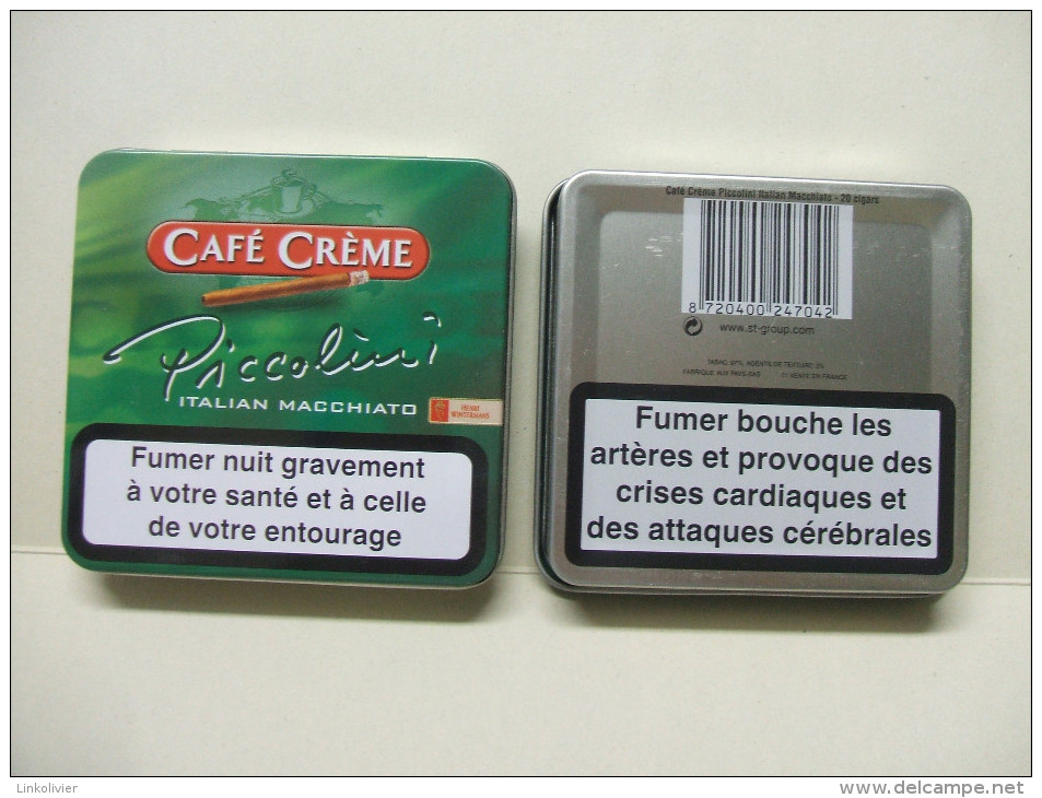 BOITE Métal Vide CAFE CREME PICCOLINI Italian Macchiato (20 Cigares) - Cigar Cases