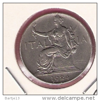 ITALIE 1 LIRA 1924 - 1900-1946 : Victor Emmanuel III & Umberto II