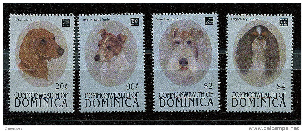 (cl 23 - P32) Dominique ** N° 1632 à 1635 (ref. Michel Au Dos)- Année Lunaire Chinoise Du Chien (I) - Dominique (1978-...)