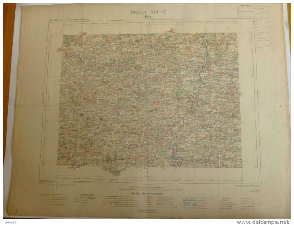 BAIN - Carte De La France Dressée Par Ordre Du Ministère De L´IntérieurCarte Couleur Au 1/100.000. - Landkarten