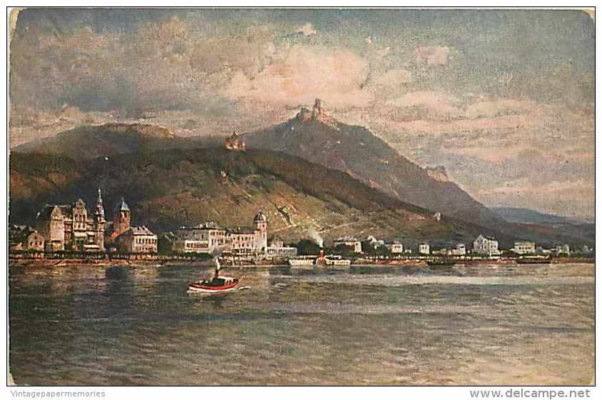 225261-Germany, Drachenfels, Koenigswinter, Rhine, Artist Astudin, Horsch & Bechstedt No 135 - Drachenfels