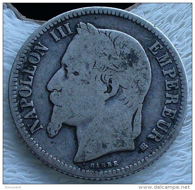 1 FRANC NAPOLEON III ARGENT 1866 BB BELLE - Andere & Zonder Classificatie