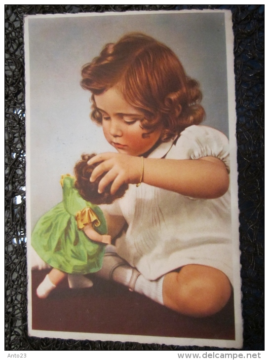 Carte Postale Fantaisie Flamme Belge Appliquez Les Timbres  Petite Fille Poupée - Vlagstempels
