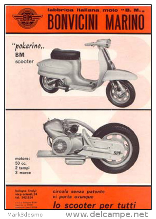 BM POKERINO SCOOTER 50 Depliant Originale Genuine Motorcycle Factory Brochure Prospekt - Motos